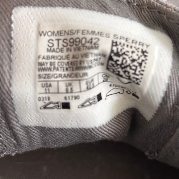 Sperry Crest Vibe Women's 11 Gray Top Sider Boat Shoe Canvas Sneaker STS99042 - Picture 5 of 14